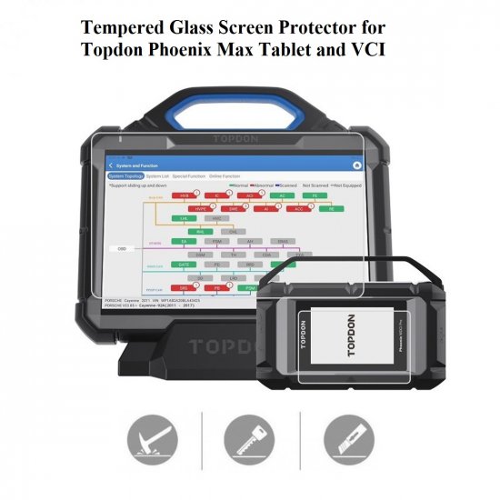 Tempered Glass Screen Protector for Topdon Phoenix Max and VCI - Click Image to Close
